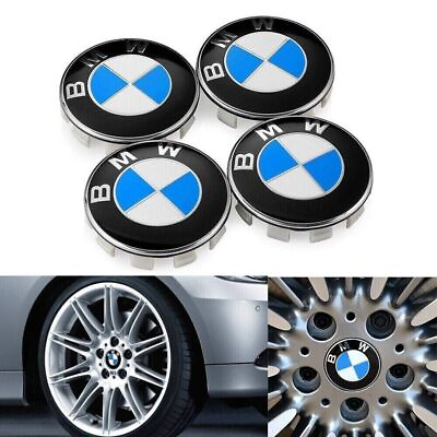 #ad 4PCS Genuine For BMW Wheel Center Hub Caps Logo Badge Emblem Original 68mm