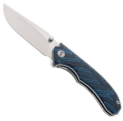 #ad #ad Miguron Centurion Folding Knife Blue Gmascus Handle 14C28N Plain Edge MGR 812DBU