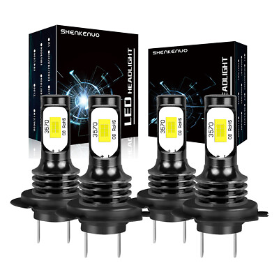 #ad 4pcs White H7 Hi Lo Beam Headlight Bulbs For BMW 325i 328i 330i 335i E90 F30 E46