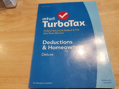 2014 Intuit TurboTax Deluxe Federal and State return Deductions amp; Homeowners