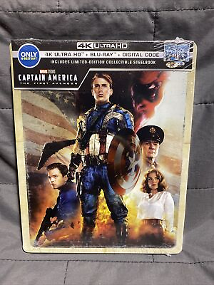 #ad Captain America The First Avenger Steelbook 4K Ultra HD Blu Ray Digital LE