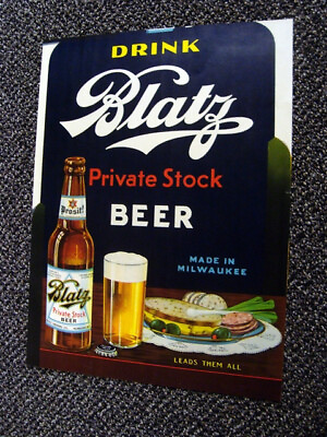 #ad Circa 1930s Blatz Private Stock Back Bar Display Milwaukee