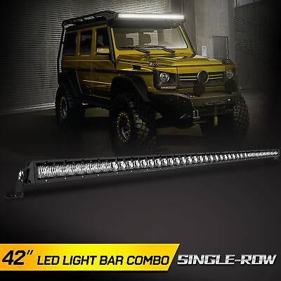 #ad 42 inch LED Light Bar Single Row Offroad Lamp ATV Pickup Van Spot amp; Flood Combo