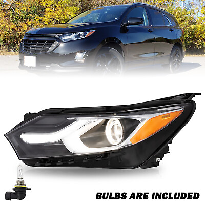 #ad #ad For 2018 2020 Chevy Equinox Black Left Factory Halogen LH Driver Side Headlight