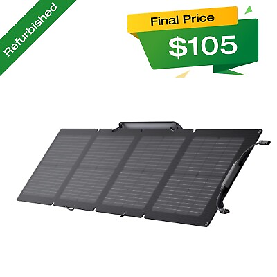 #ad EcoFlow 110W Portable Solar Panel Foldable with Carry Case Certified Refurbished