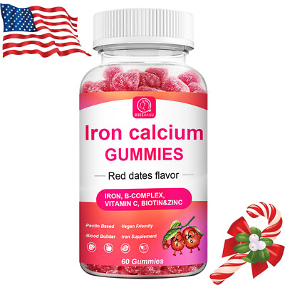 #ad Iron Calcium Gummies Energize with VitaminSupport Brain Functions Boost Energy