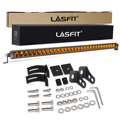 #ad Lasfit 32inch LED Light Bar Spot Flood Combo Work Offroad Light Amber 4WD Truck