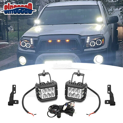 #ad #ad 2PC Hood Ditch LED Side Shooter Light Mount Wire Kit For 2005 2015 Toyota Tacoma