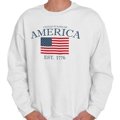 #ad Property Of United States America USA Freedom Adult Long Sleeve Crew Sweatshirt