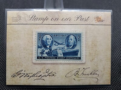 #ad 2018 Pieces Of The Past Hybrid Geroge Washington Ben Franklin Stamp Relic