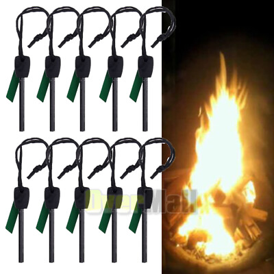 #ad 10x Magnesium Flint Stone Fire Starter Lighter Emergency Survival Camping Tool