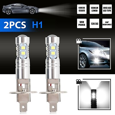 #ad #ad 2Pcs Super Bright H1 LED Fog Driving Light Bulbs Conversion Kit DRL 6000K White
