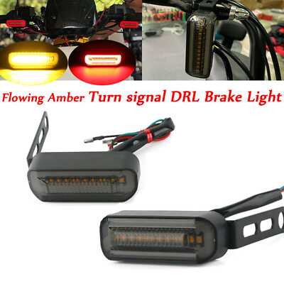 #ad 2x Mini LED Turn Signal Motorcycle Indicators Flasher Amber Brake Blinker Light