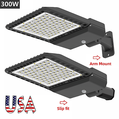 #ad LED Shoebox Parking Lot Light 300W Commercial Outdoor Area Street Pole Lighting