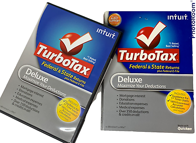 Turbotax 2012 Deluxe. Federal and State Federal E file. New Sealed