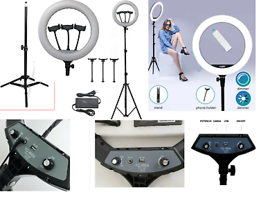 #ad 18 inch LED Ring Light Kit with 7 Ft. Tripod; Wireless remote . Tiktok Go Live
