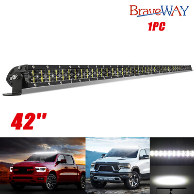#ad Dual Row 42quot;Inch LED Light Bar Spot Combo Offroad SUV 4WD UTE For Jeep Ford 40quot;
