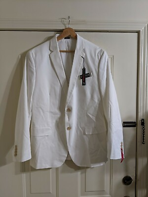 #ad White J. Ferrar Slim Fit Stretch Sports Coat New with Tags Mens Large 42 44 .