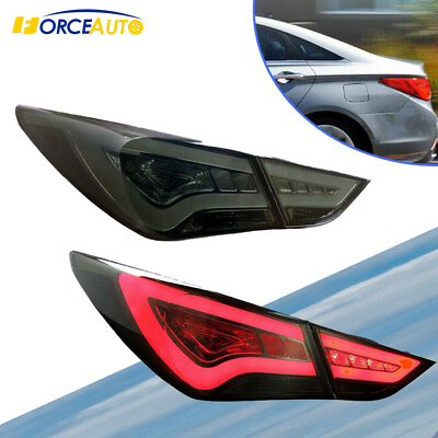 #ad LHRH LED Tail Lights Kit For Hyundai Sonata Brake Smoke Lens Lightbar Sedan