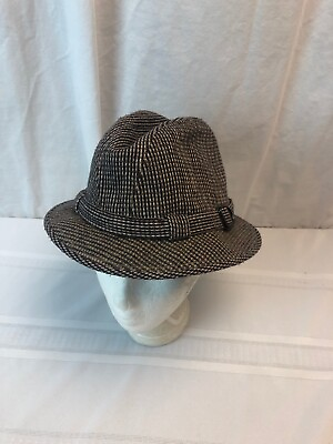#ad #ad Vintage Mens Fedora Size Small Hat Union Made brown red cream W buckle