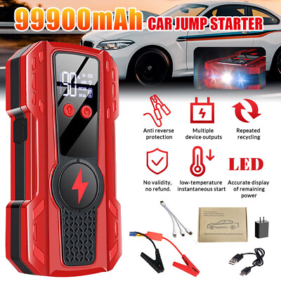 #ad #ad 99900mAh Car Jump Starter Booster Jumper Box Power Bank Battery Charger Portable