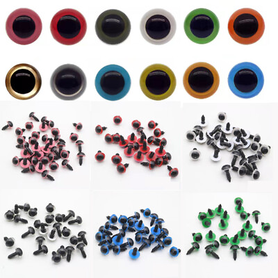 #ad 100PCS Animal Puppet Craft 6mm 24mm Plastic Safety Eyes for DIY Bear Doll Lot