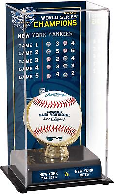 #ad New York Yankees 2000 WS Champs Display Case with Series Listing Image