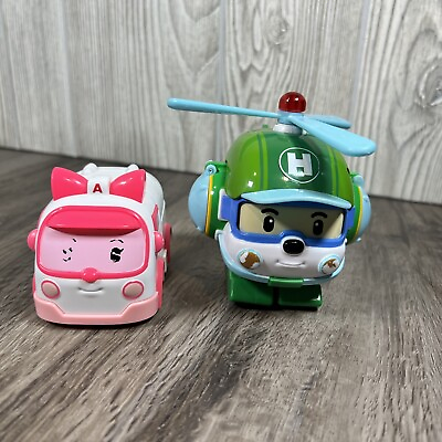 #ad Robocar POLI Series AMBER And HELLI Robot Transform Action Figures Silverlit