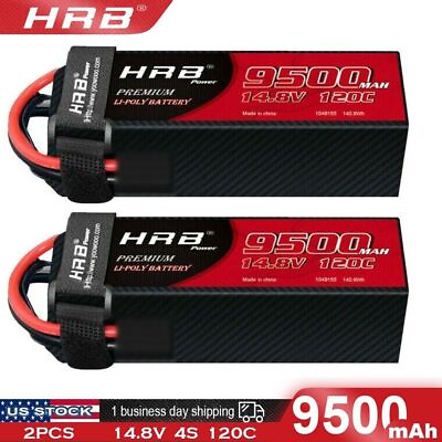 #ad 2x HRB 14.8V 4S 9500mAh LiPO Battery for RC Car Truck XRT X Maxx Maxx V2