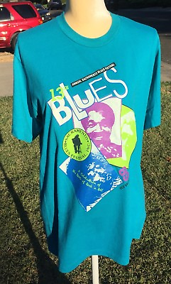 #ad Vintage 1988 Sacramento Blues Festival T shirt Mens M L Hooker Perkins Music