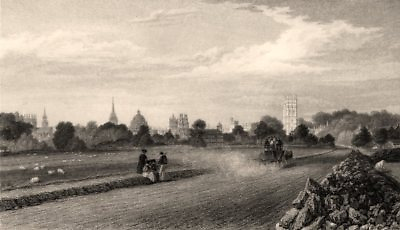 #ad View of Oxford from the Henley Road Oxford by John Le Keux 1837 old print