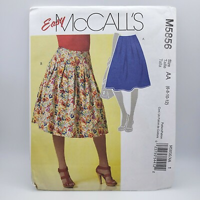 #ad McCall#x27;s 5856 Misses#x27; Pleated Skirt Side Zipper Sewing Pattern Size 6 12 Uncut