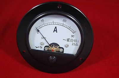 #ad AC 0 30A Round Analog Ammeter Panel AMP Current Meter Dia. 90mm Direct Connect