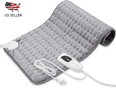 #ad Electric Heating Pad For Back Pain amp; Cramps Relief 12quot;x24quot;6 Level Auto Shut Off