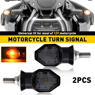 #ad #ad 2X Turn Signal LED Motorcycle Light Blinker Indicator Bulb Mini Amber Universal