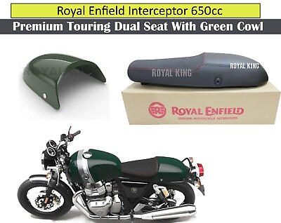 #ad Royal Enfield Interceptor 650 quot;Premium Touring Dual Seat With Green Cowlquot;