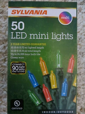 #ad #ad 50 LED Mini Lights Multi Color 12.25 ft 3.73 m Lighted Length BRAND NEW