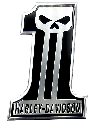 #ad 1x Aluminum Motorcycle Gas Tank Emblem Harley Number 1 Harley Davidson Style