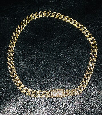 #ad #ad Gold And Diamond Cuban Bracelet 14k