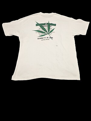 #ad Vintage 1998 Marijuana Harvest Festival Freedom Fair NY White XL T Shirt * READ