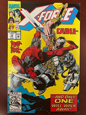 #ad X Force #15 Deadpool Cable and Only One Will Walk Away 1992 OCT *Very Good*