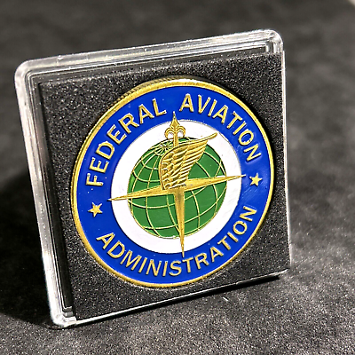 #ad United States Federal Aviation Administration FAA Challenge Coin w CASE