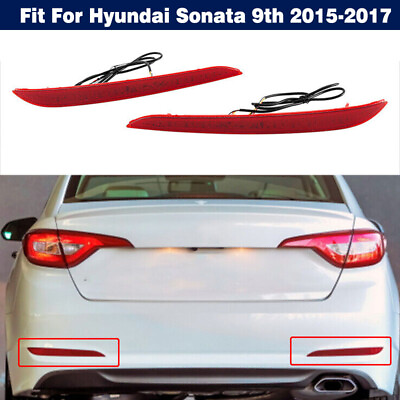 #ad 1Set Rear Bumper LED Reflector Light Brake Lamp For Hyundai Sonata 9th 2015 2017