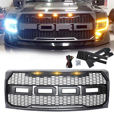 #ad #ad For 2009 2014 Ford F150 F 150 Front Bumper Upper Grille Hood Grill Raptor Style