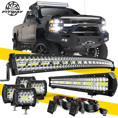 #ad 52quot; LED Light Bar 22quot; Bumper Wiring For Polaris Ranger XP 900 1000 Full Size