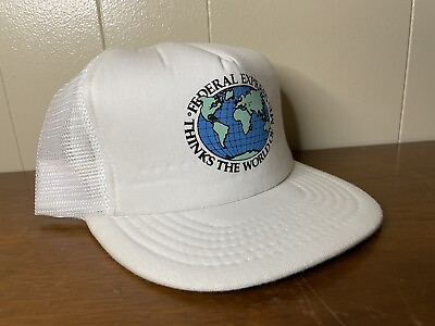 #ad Vintage Federal Express Thinks The World Of Me Snapback Trucker Hat Adjustable