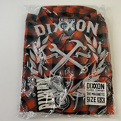 #ad Dixxon The Magneto Flannel Shirt Men#x27;s 5XL Orange Plaid L S Form amp; Function