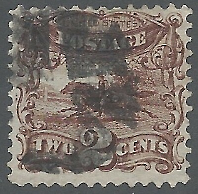 #ad U.S. 1869 Scott #113 2c brown Used Fine Very Fine Sharp Color