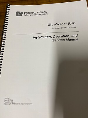 #ad #ad federal signal UV ultravoice siren controller manual. NOS