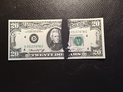 #ad #ad 20.00 Federal Reserve Note Heavy Ink Error Choice Uncirculated